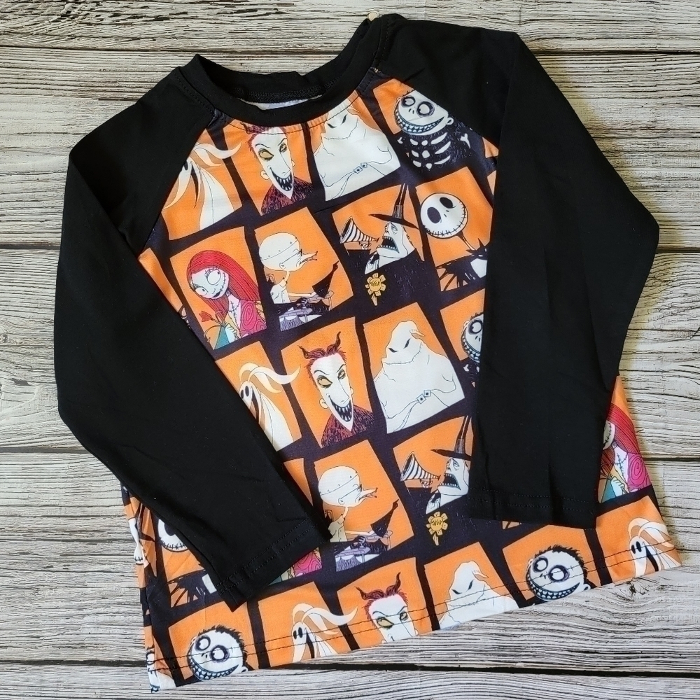 Halloween Top Nightmare Before Christmas Long-Sleeve Raglan Top NWT Boutique